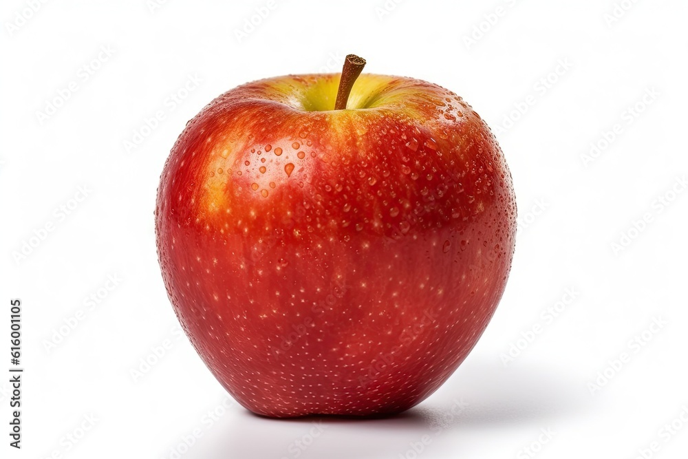 Apple, Fresh apple isolated on white background. Generative Ai