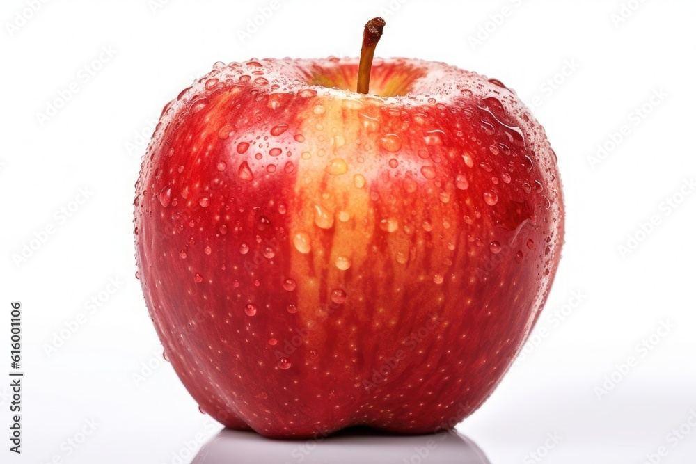 Apple, Fresh apple isolated on white background. Generative Ai