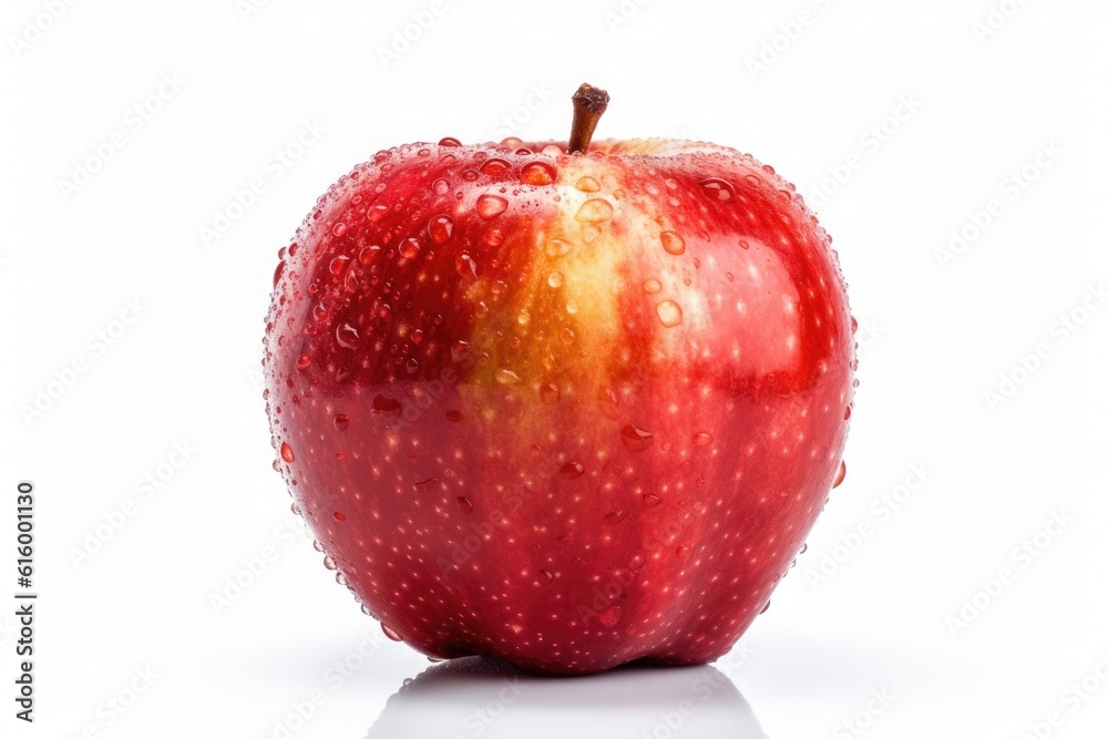 Apple, Fresh apple isolated on white background. Generative Ai