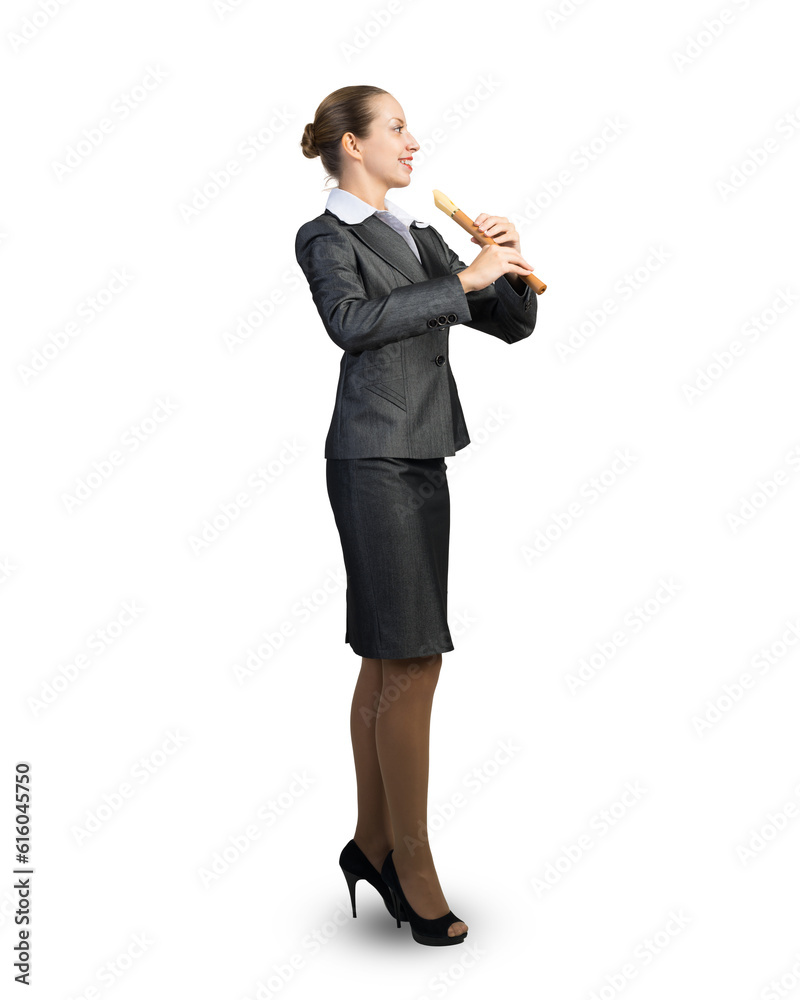 Business woman with flute