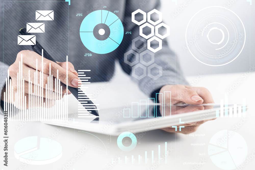 Digital tablet and financial graph