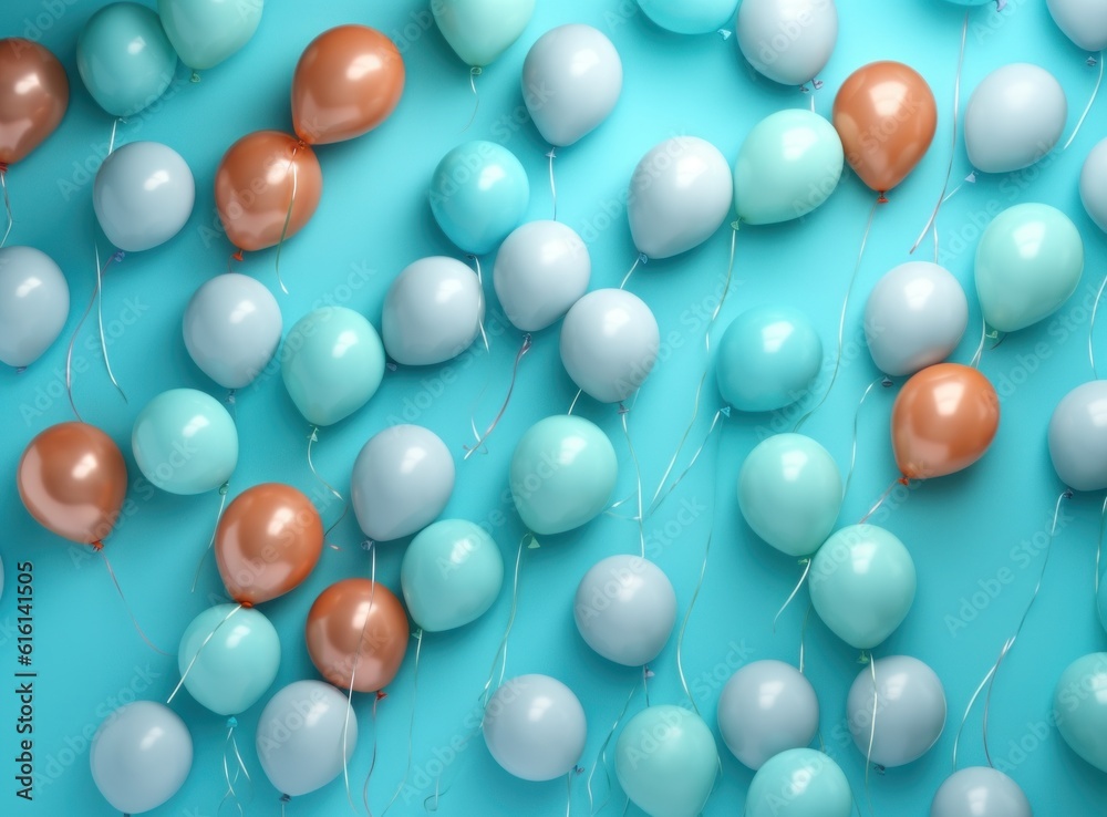 Multi colored balloon background. Illustration AI Generative.