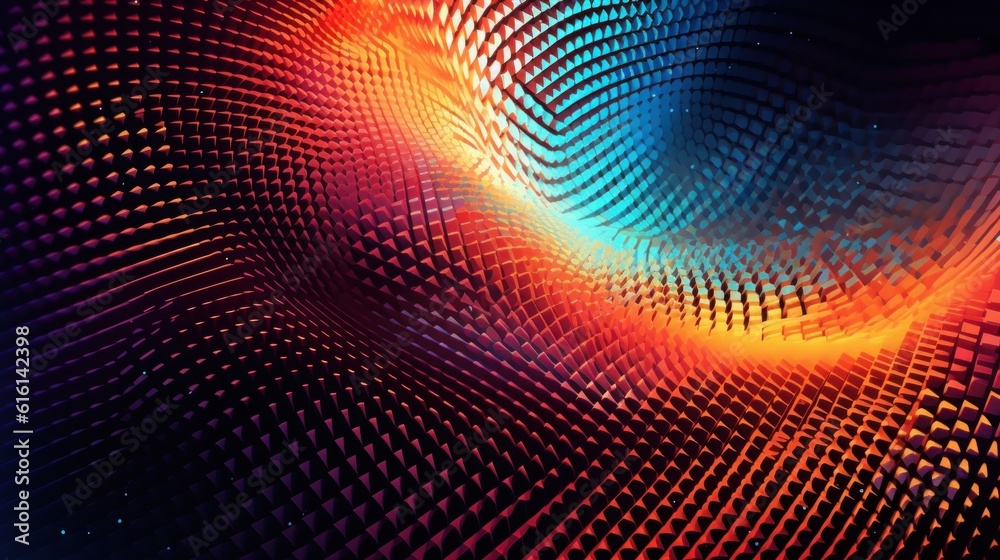 Abstract halftone geometric technology background. Illustration AI Generative.