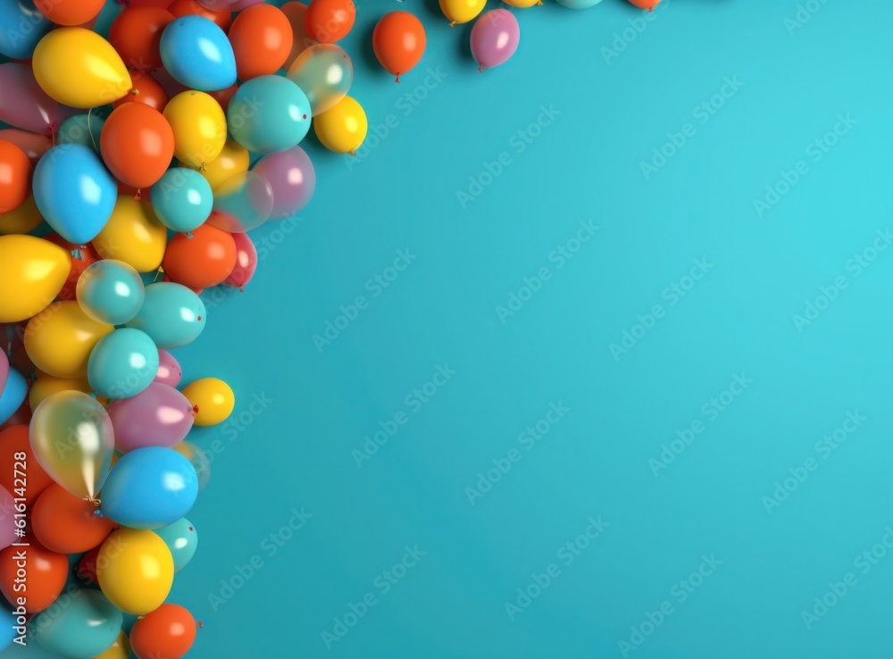 Multi colored balloon background. Illustration AI Generative.