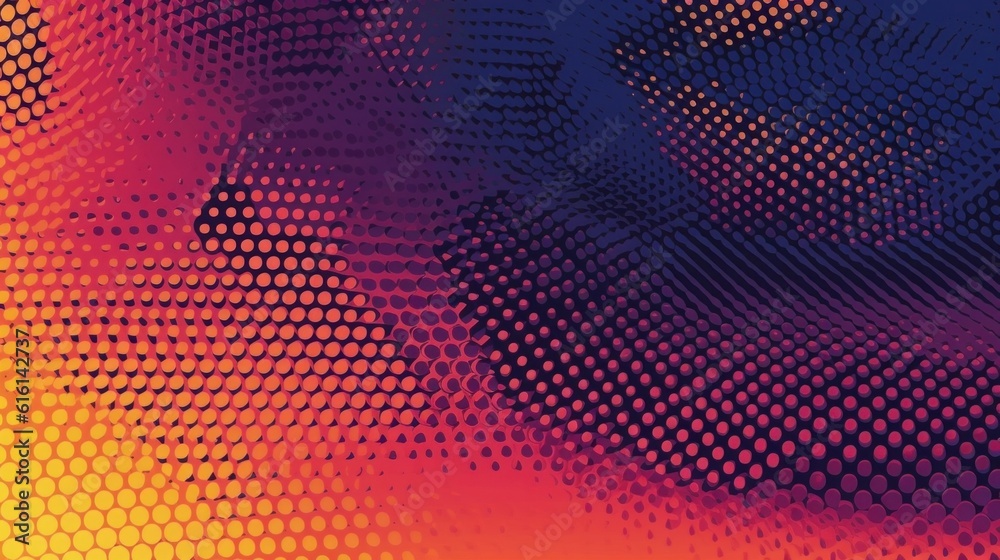 Abstract halftone geometric technology background. Illustration AI Generative.