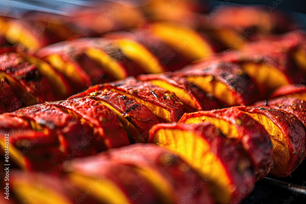 AI Turkish barbecue skewers on the outdoor oven