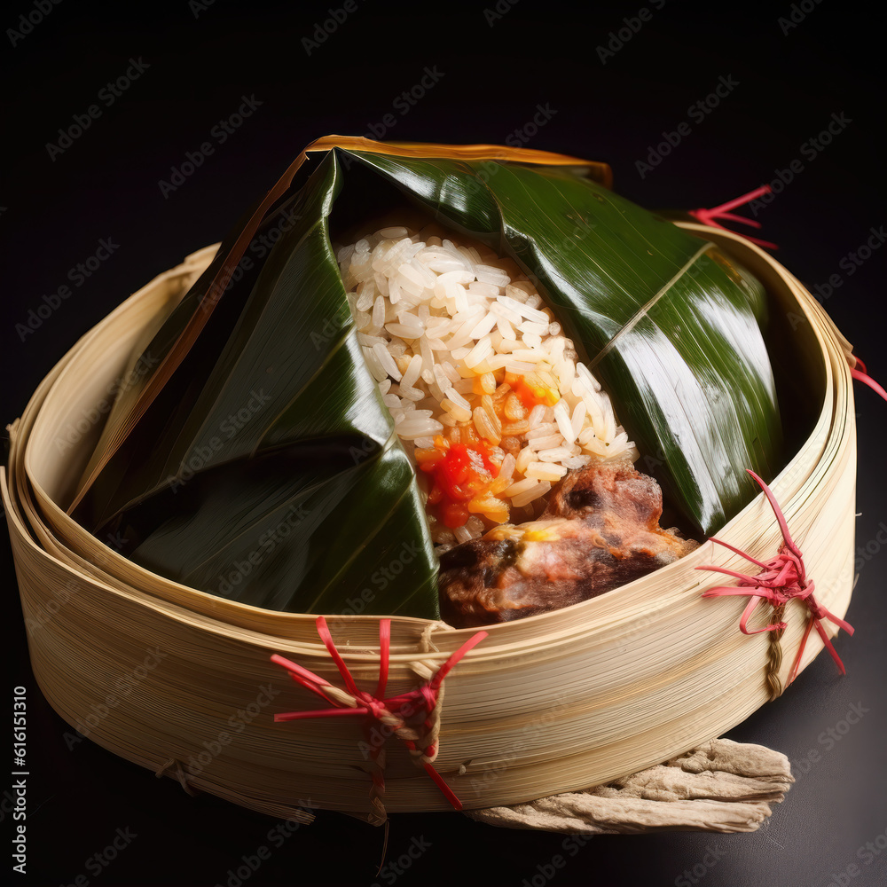 AI Asian Chinese Rice Dumpling, Zongzi,