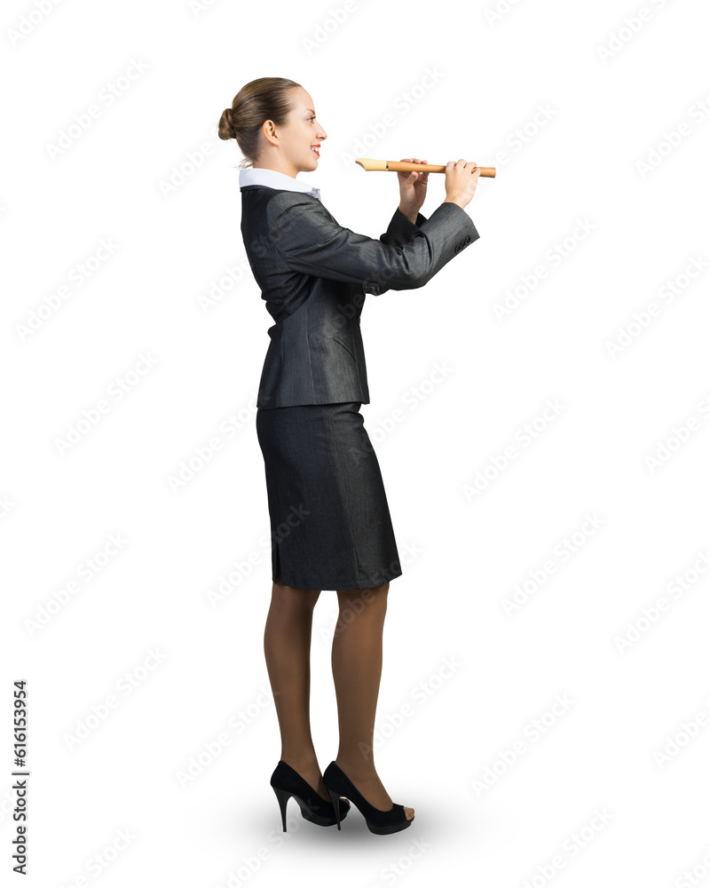 Business woman with flute