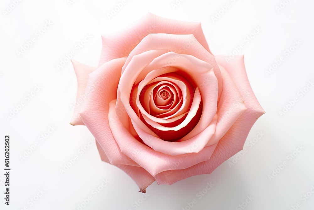 Pink rose flower isolated on white background. Genaretive Ai