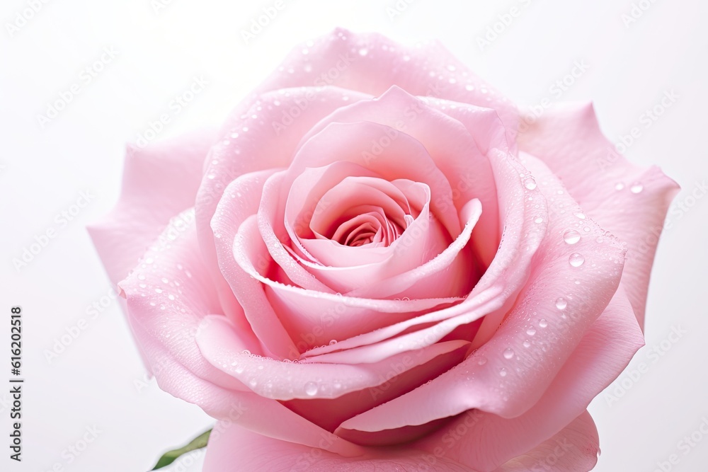 Pink rose flower isolated on white background. Genaretive Ai