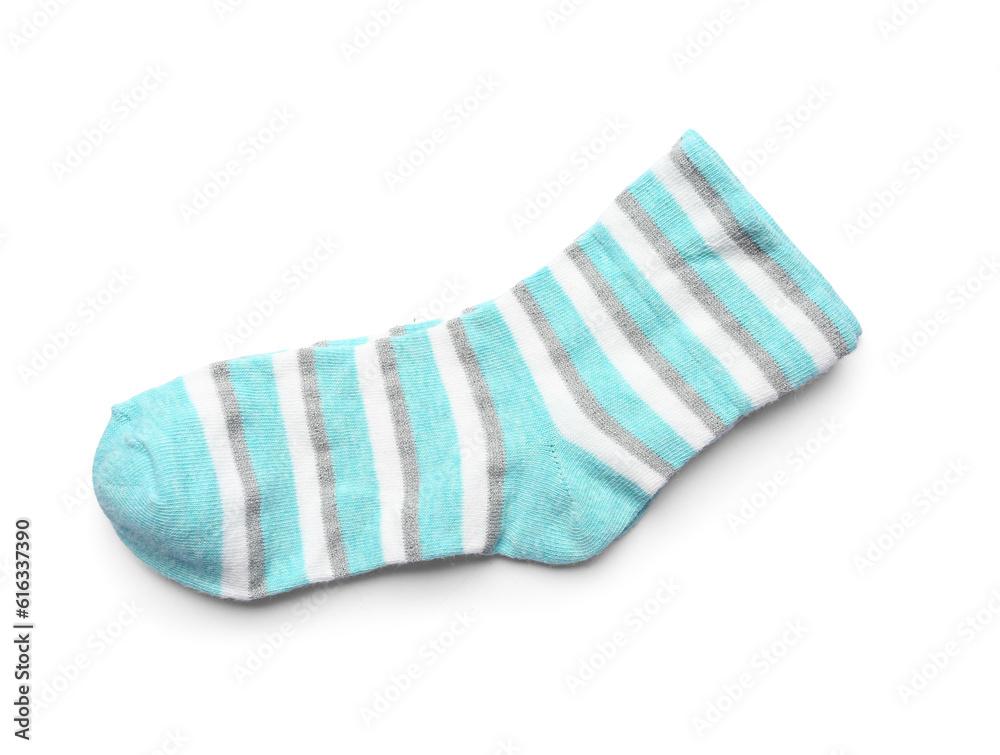 Soft sock on white background