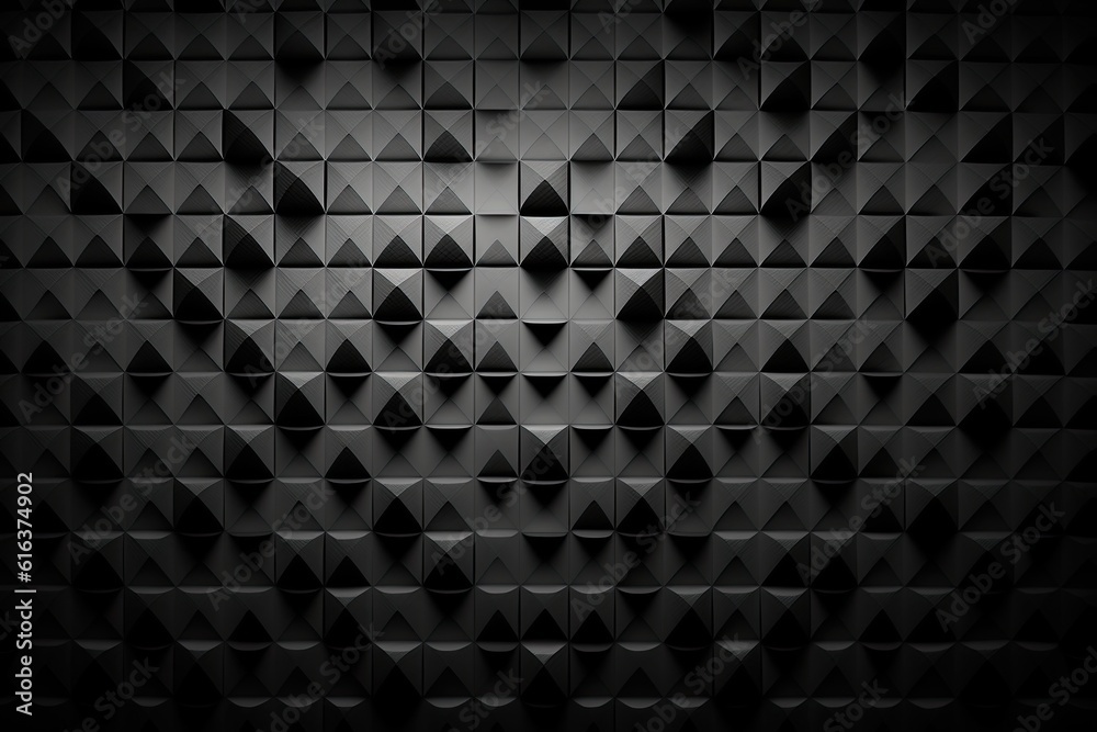 geometric heart composed of triangles in black and white. Generative AI