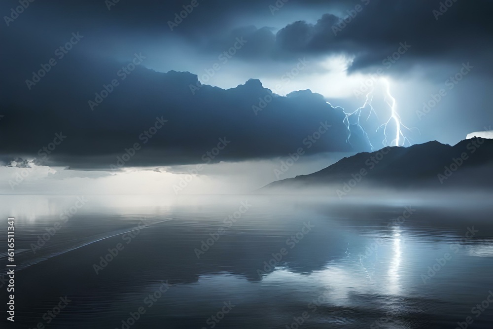 clouds over lake