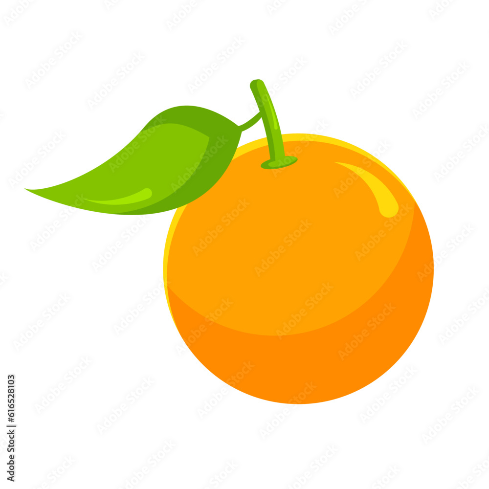 Orange Fruit Isolated Flat Vector Illustration