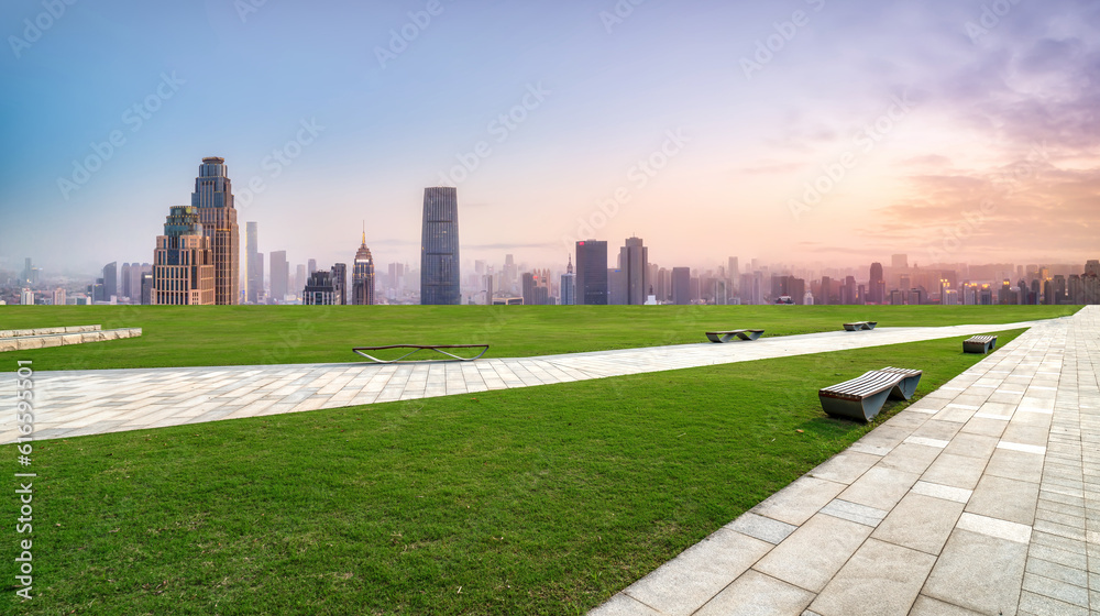 Chinas modern urban architectural landscape skyline..