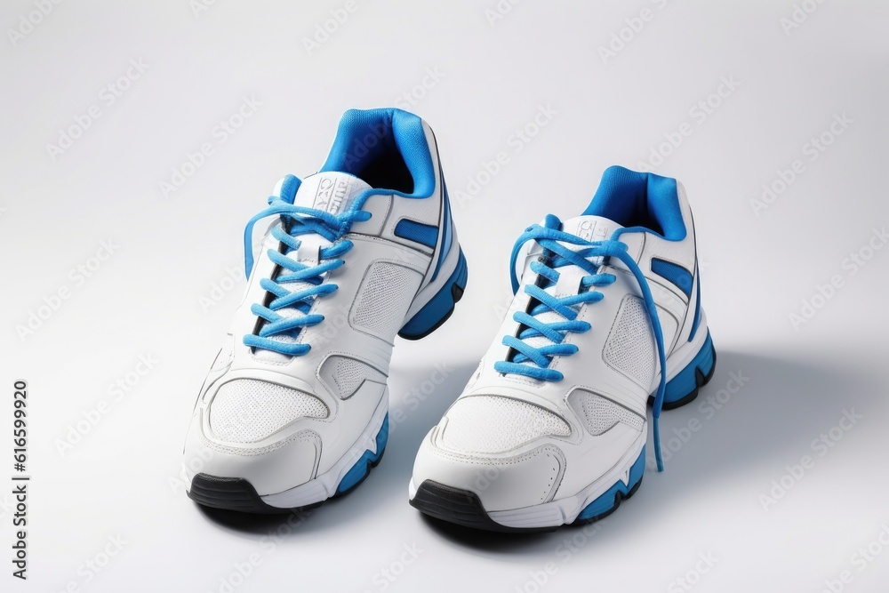 Sports shoes on white background. Generative AI