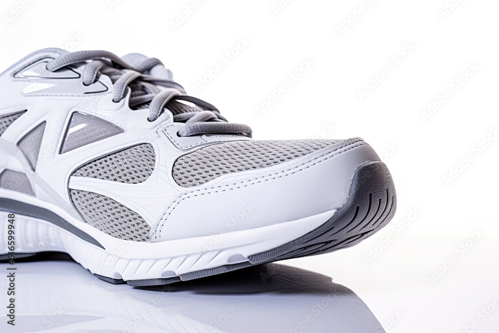 Sports shoes on white background. Generative AI