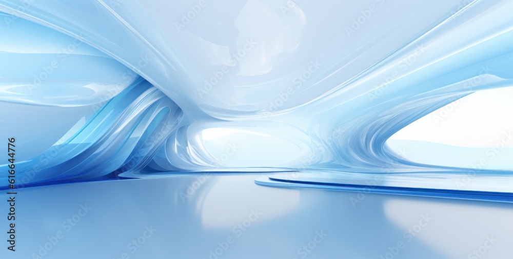 Blue and white futuristic structure background. Illustration AI Generative.