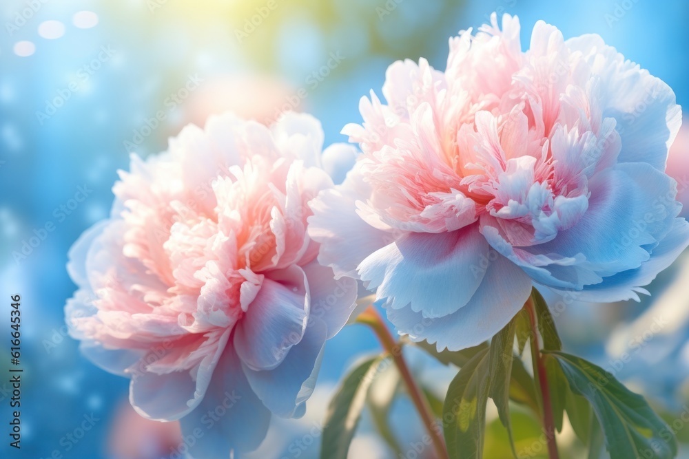 Peony natural background. Illustration AI Generative