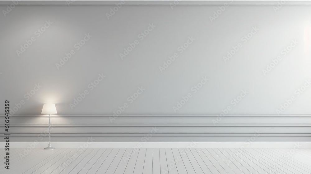 Minimalist grey room background. Illustration AI Generative.