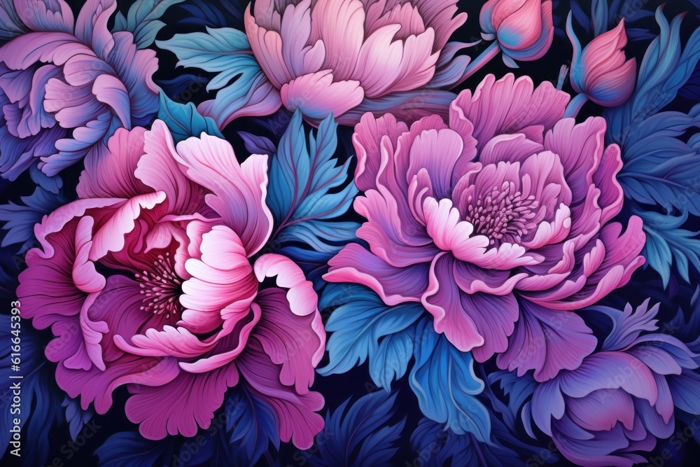 Peony natural background. Illustration AI Generative