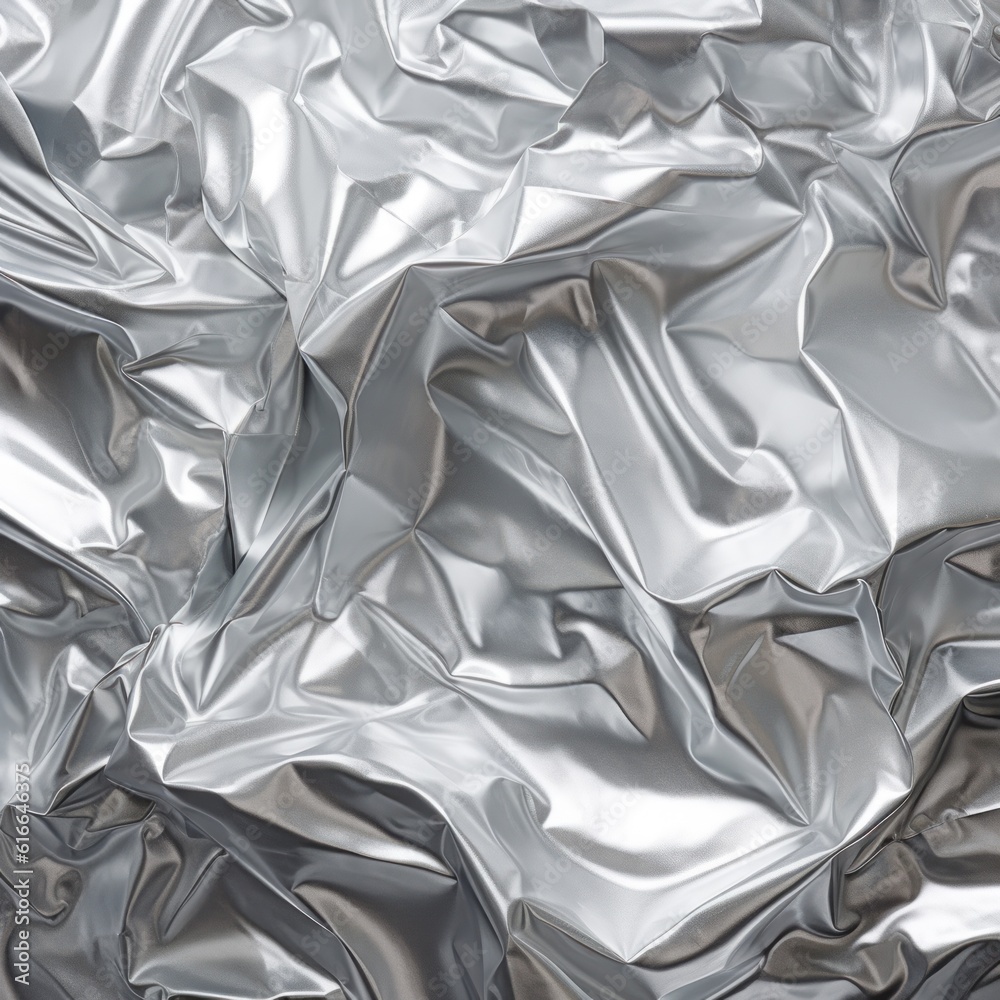 Crumpled foil texture Illustration AI Generative.