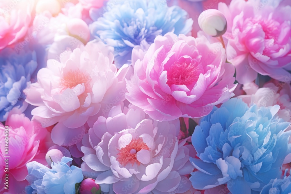 Peony natural background. Illustration AI Generative