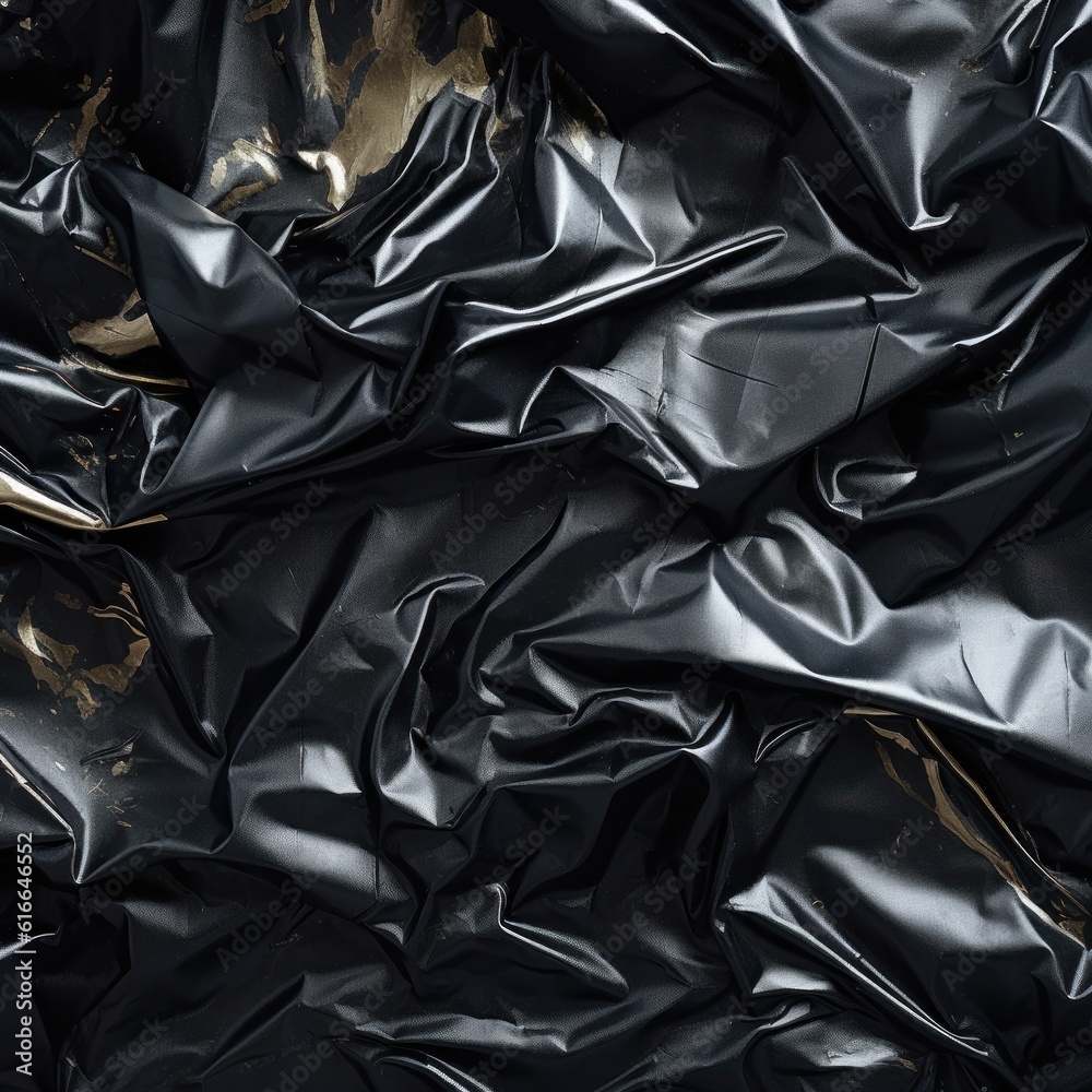 Crumpled foil texture Illustration AI Generative.