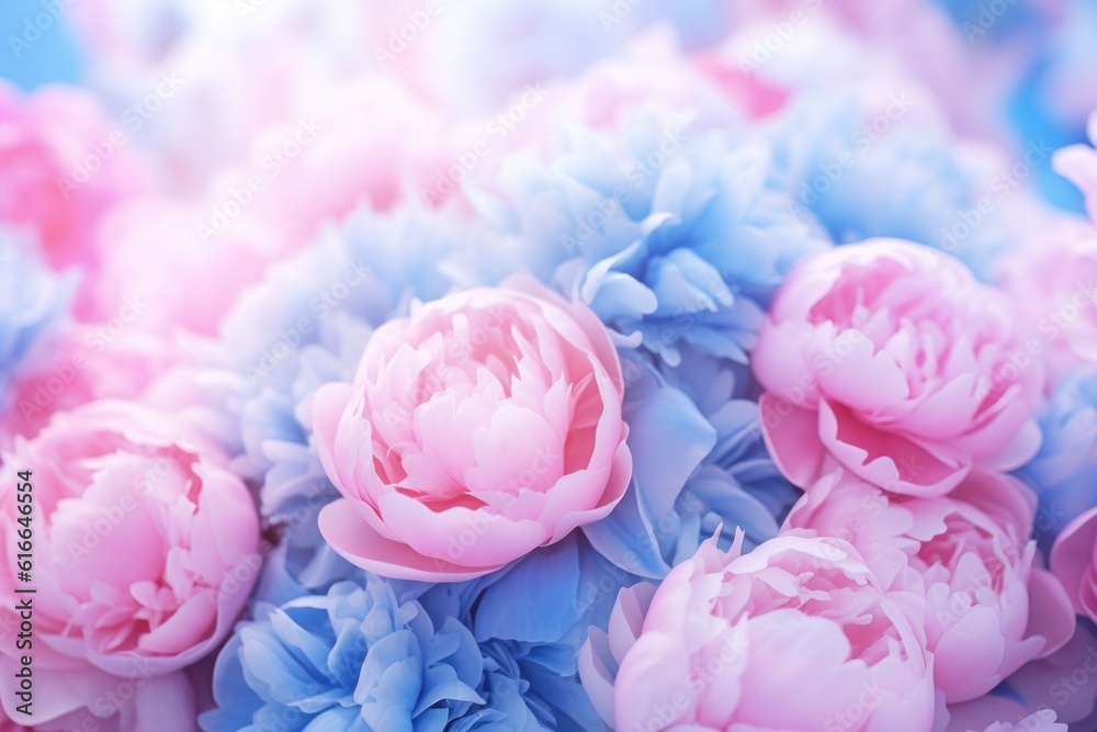 Peony natural background. Illustration AI Generative