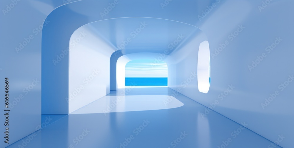 Blue and white futuristic structure background. Illustration AI Generative.