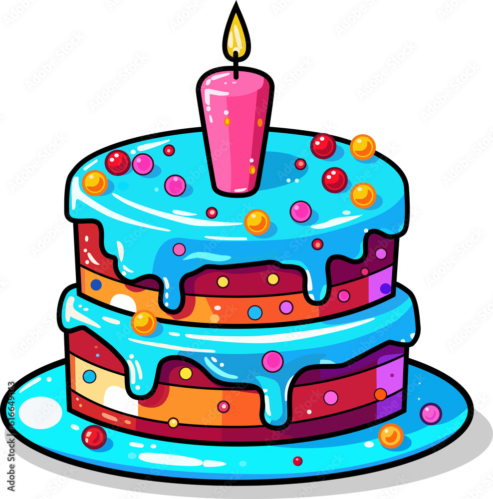 Birthday Cake Vector Illustration.