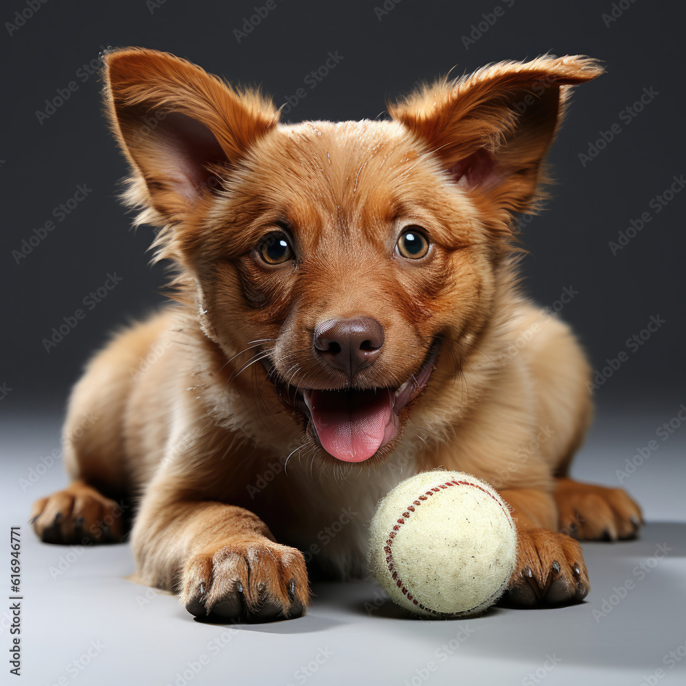 A playful Red Heeler puppy (Canis lupus familiaris) enjoying a toy.