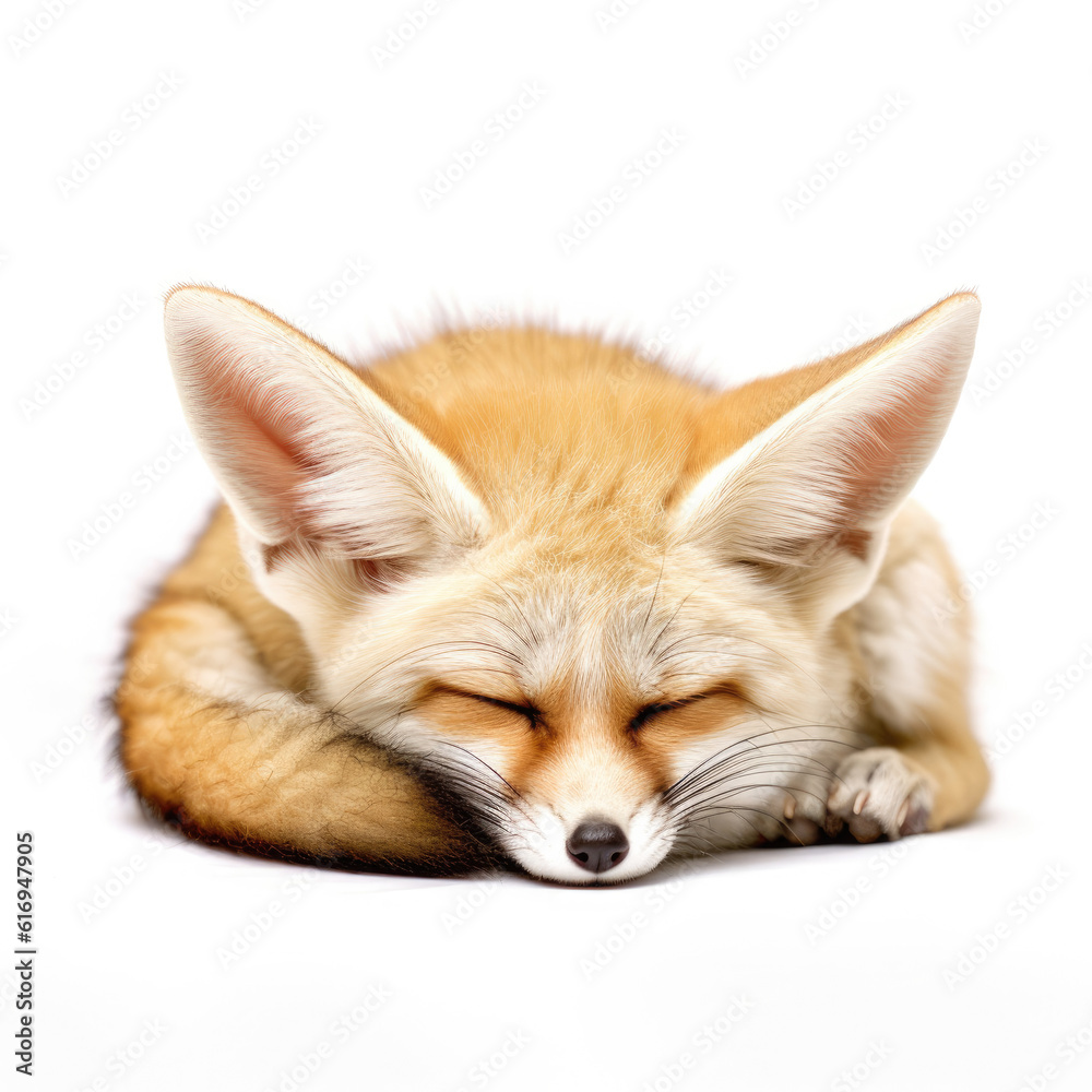 A peaceful Fennec Fox (Vulpes zerda) resting.