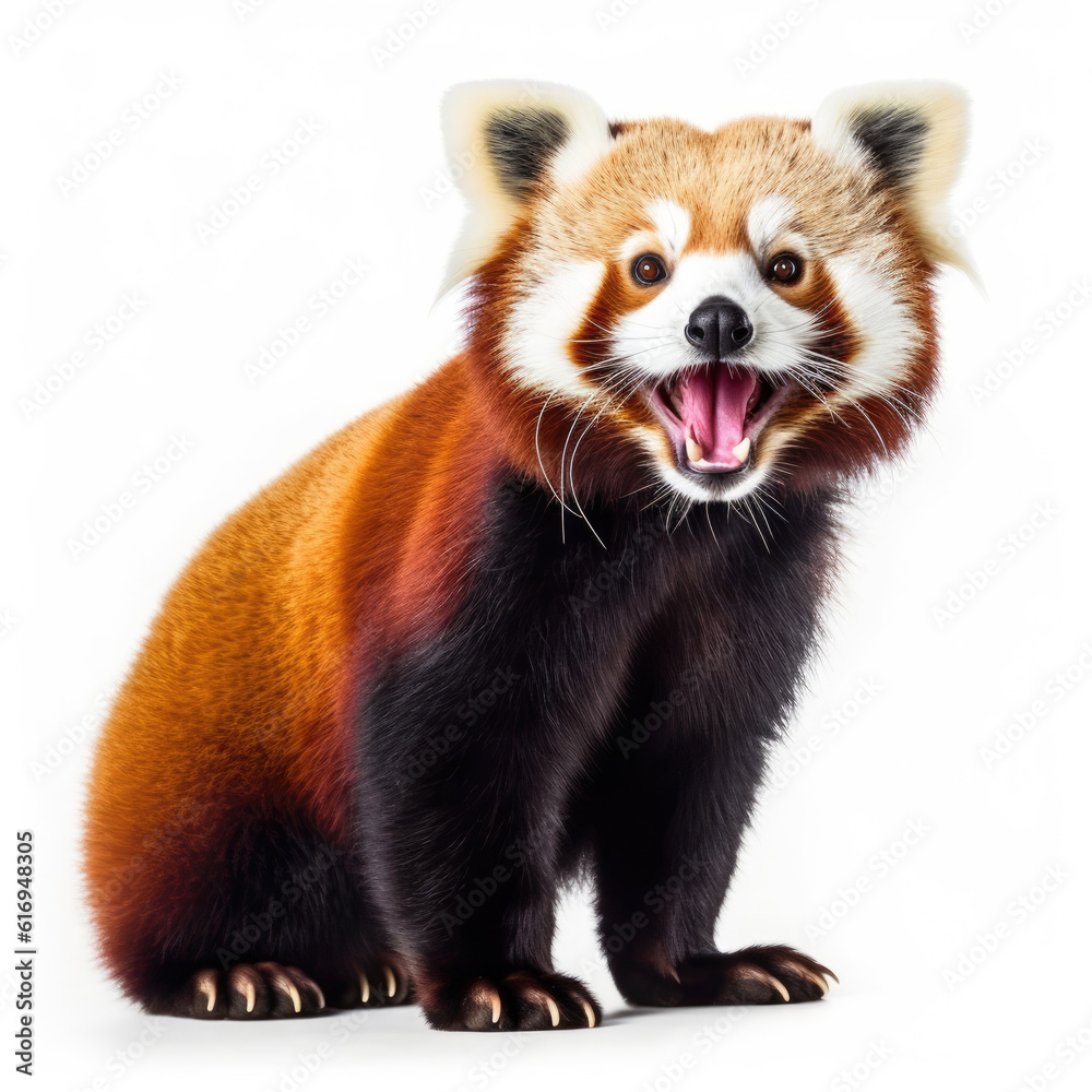 A playful Red Panda (Ailurus fulgens) in an engaging pose.