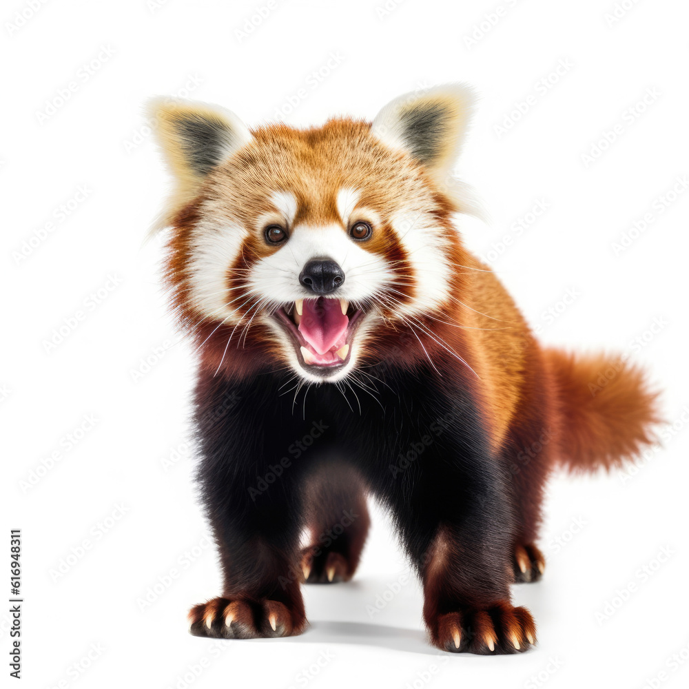 A playful Red Panda (Ailurus fulgens) in an engaging pose.