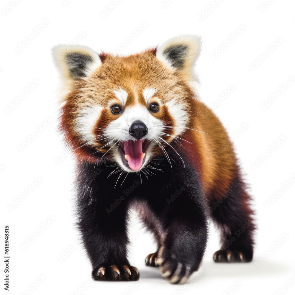 A playful Red Panda (Ailurus fulgens) in an engaging pose.