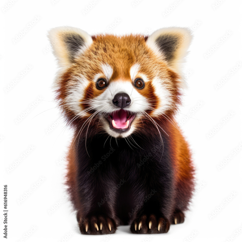 A playful Red Panda (Ailurus fulgens) in an engaging pose.