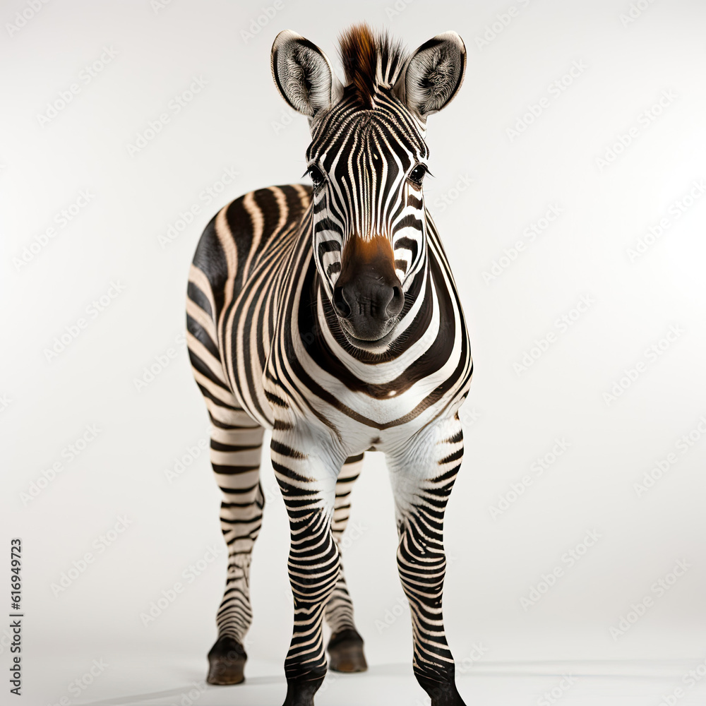 A juvenile Zebra (Equus quagga) with its distinctive black and white stripes.