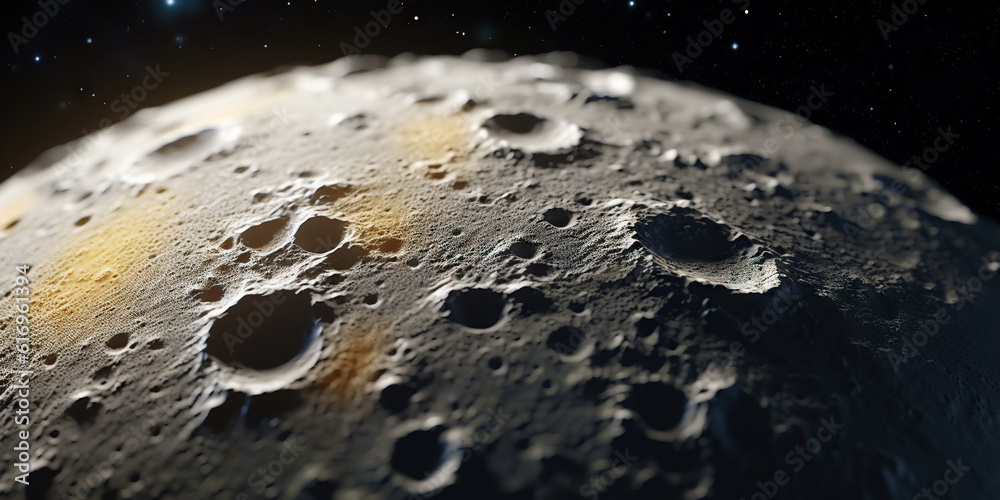 Moon surface with craters and space background. Universe beauty. Generatie AI