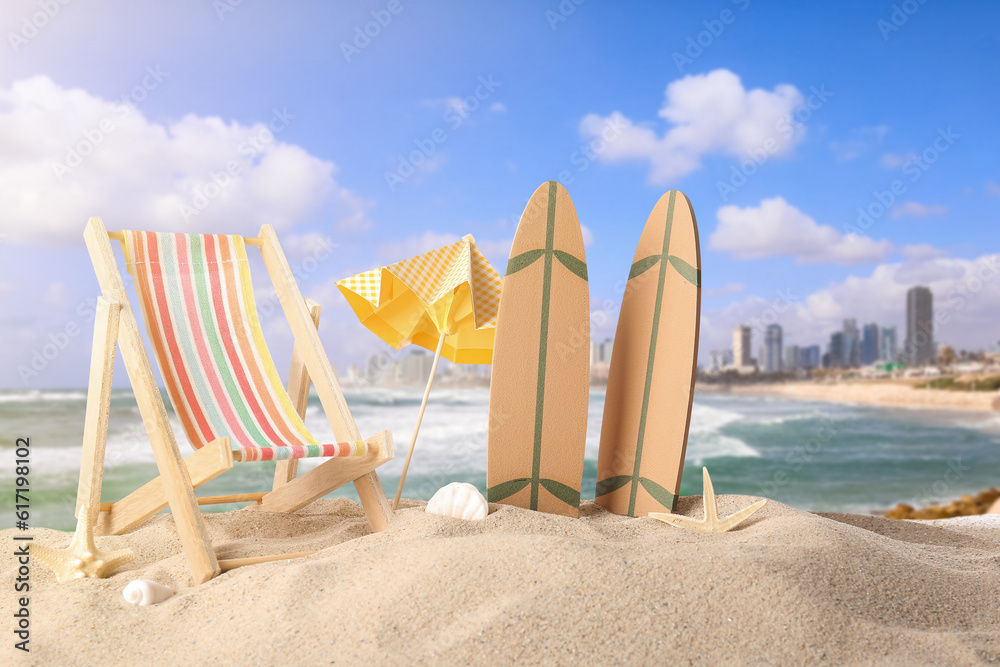 View of beautiful sea and buildings