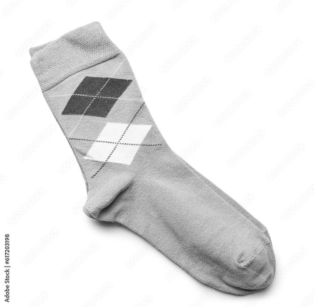 Cotton sock isolated on white background