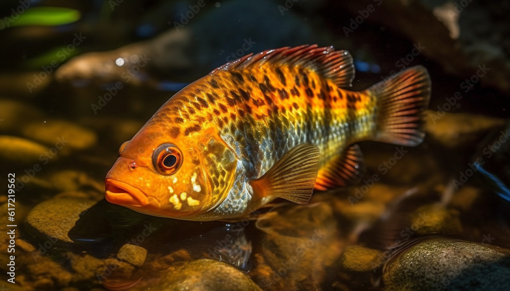 Vibrant underwater beauty Multi colored fish in tropical reef close up generated by AI