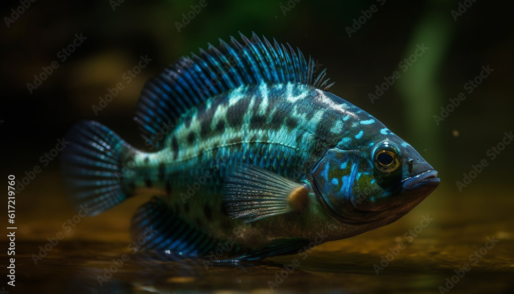 Multi colored fish in tropical reef showcase natural beauty underwater generated by AI