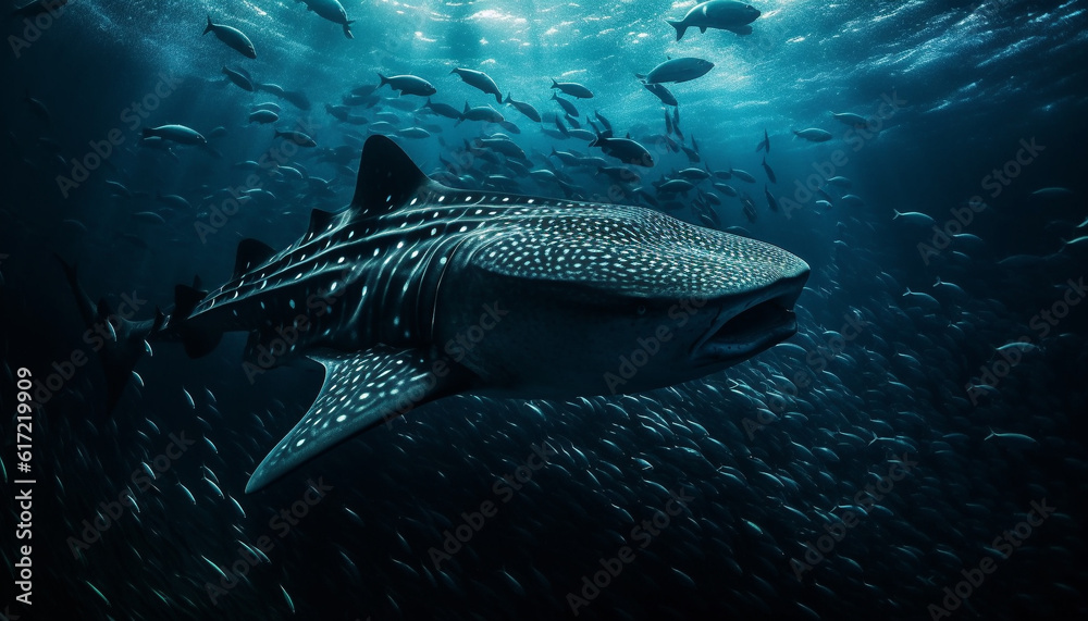 Red Sea majestic beauty in nature spotted whale shark swimming generated by AI