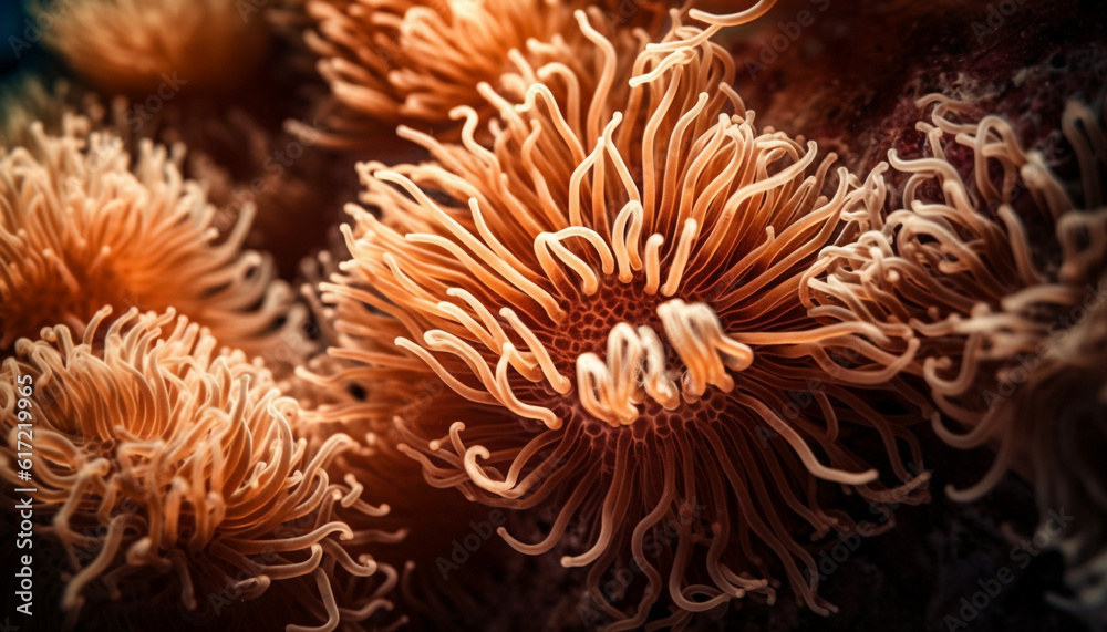 Colorful underwater landscape showcases natural beauty of coral and sea life generated by AI