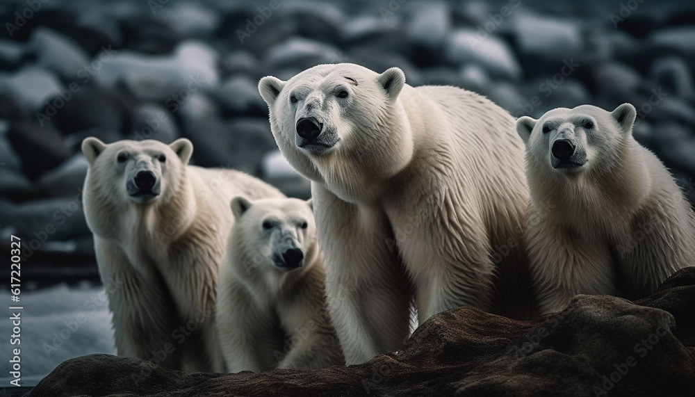 Arctic mammal animals in the wild cute outdoors snow fur generated by AI