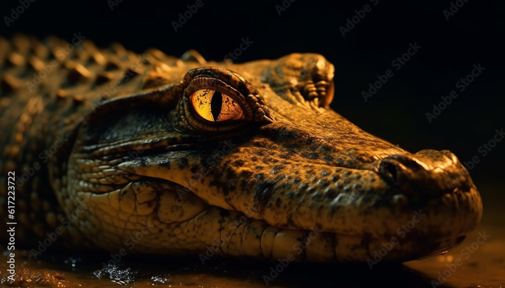 Animal head of crocodile danger and aggressive generated by AI