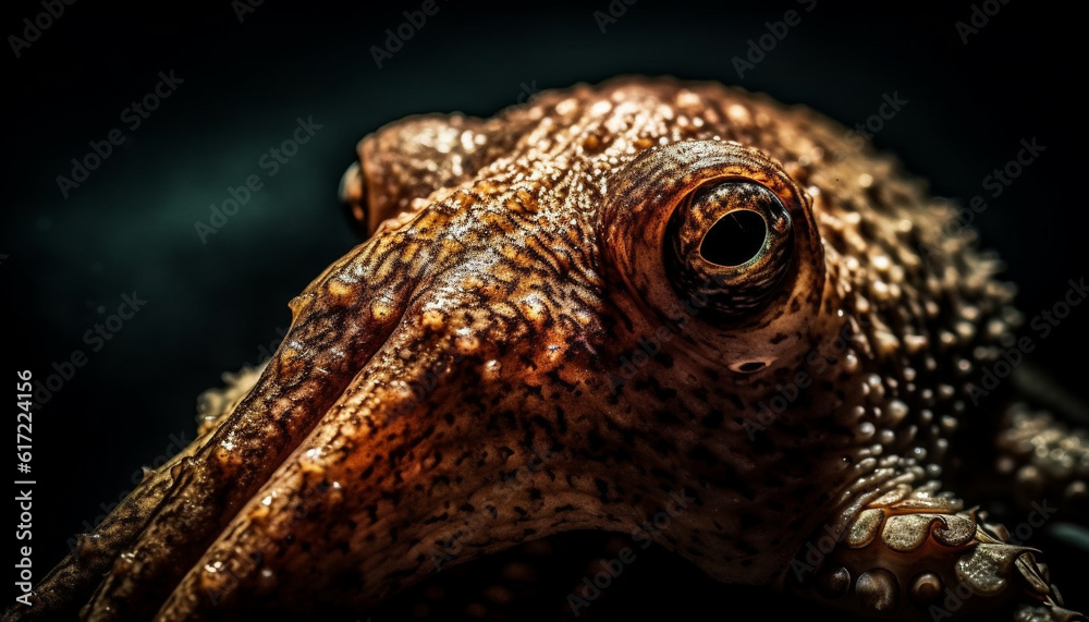 Multi colored fish in tropical reef, close up portrait with selective focus generated by AI