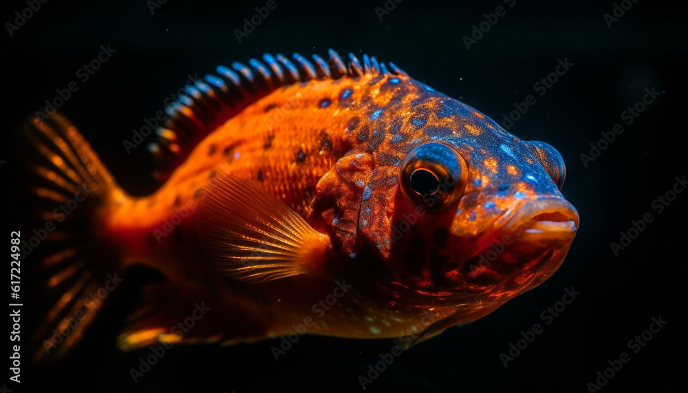 Vibrant underwater beauty Multi colored fish swim in tropical reef generated by AI