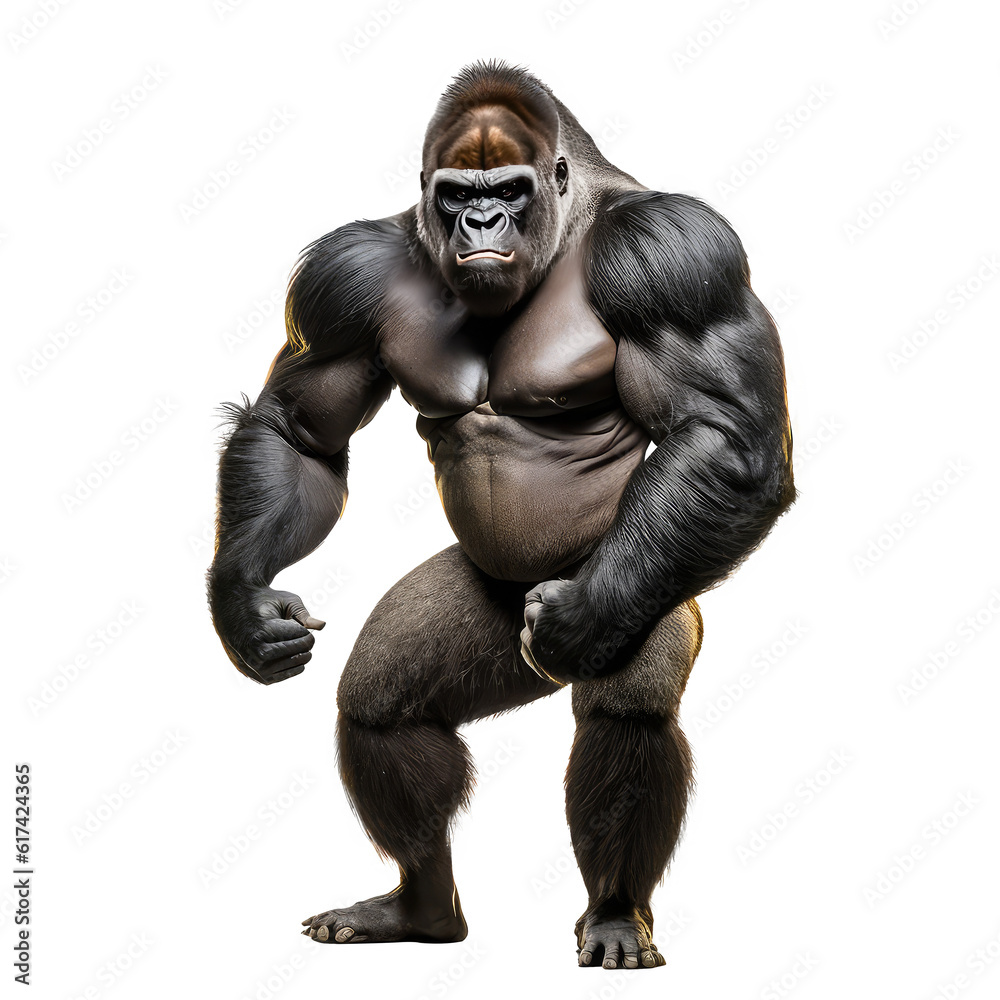 gorilla isolated on white background.